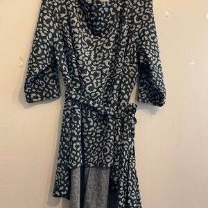 Chic Leopard Print Wrap Sweater